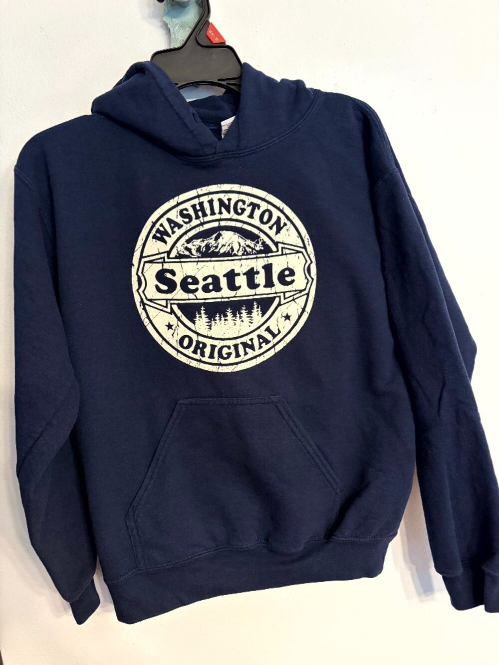 Seattle Washington Hoodie Blue Size Small Vacation